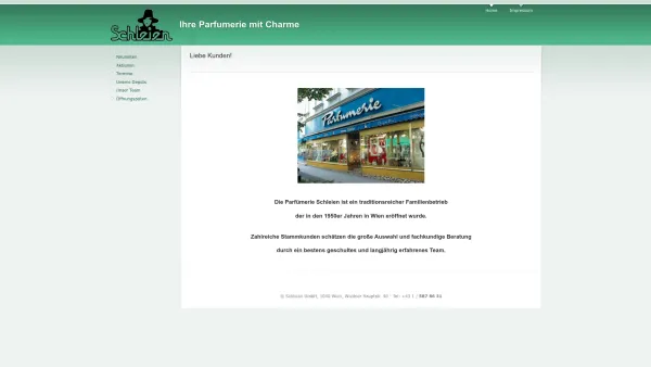 Website Screenshot: Parfumerie Schleien GmbH - Liebe Kunden! | Ihre Parfumerie mit Charme - Date: 2023-06-14 10:45:00