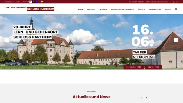 Website Screenshot: Lern u Gedenkort Schloss www.schloss-hartheim.at - Startseite - Lern- und Gedenkstätte Schloss Hartheim - Date: 2023-06-26 10:20:53
