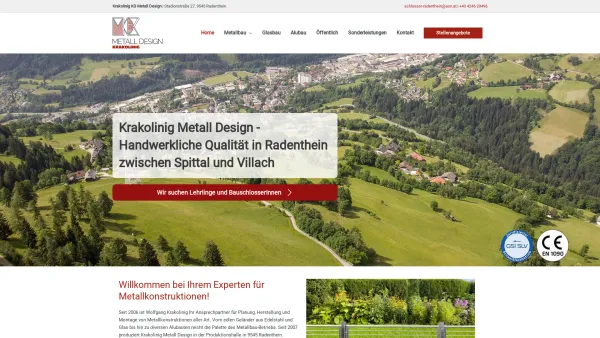 Website Screenshot: Krakolinig KG Metall Design - Krakolinig Metall Design – Metallbau in Radenthein zwischen Spittal und Villach - Date: 2023-06-26 10:26:43