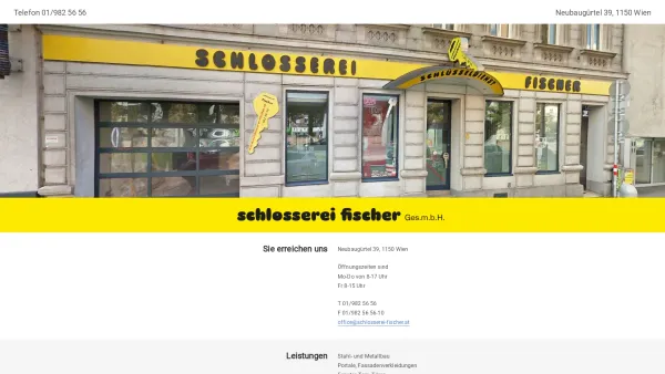 Website Screenshot: Schlosserei Fischer Ges.m.b.H. - Willkommen - Schlosserei Fischer GmbH - Date: 2023-06-14 10:45:03