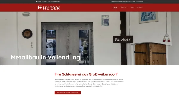 Website Screenshot: HEIDER Schlosserei Gewächshauseinrichtung - Heider GesmbH - Schlosserei in Großweikersdorf - Date: 2023-06-15 16:02:34