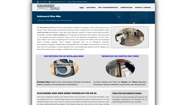 Website Screenshot: Schlosserei Niko GmbH - Schlosserei Wien Niko | Schlosser | Service | Reparatur - Date: 2023-06-14 10:46:49