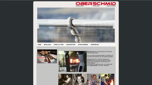Website Screenshot: OBERSCHMID Metallbau Garagentore Kunstschmiede - schlosserei Oberschmid - Date: 2023-06-26 10:20:53