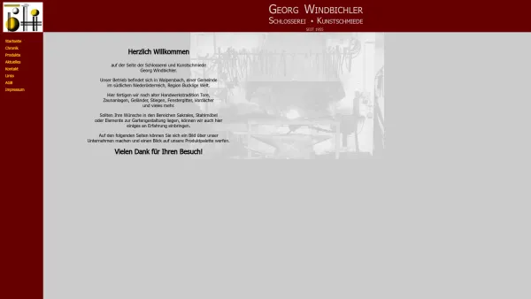 Website Screenshot: Schlosserei Windbichler - Schlosserei Windbichler - Date: 2023-06-14 10:45:03