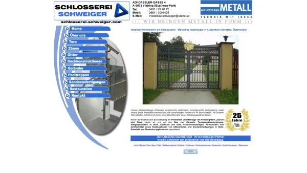 Website Screenshot: Franz Schweiger Schlosserei - schlosserei-schweiger.com - Date: 2023-06-26 10:20:56