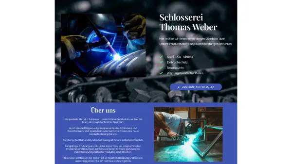 Website Screenshot: Schlosserei Thomas Weber - Schlosserei Thomas Weber – Metallbearbeitung - Date: 2023-06-15 16:02:34