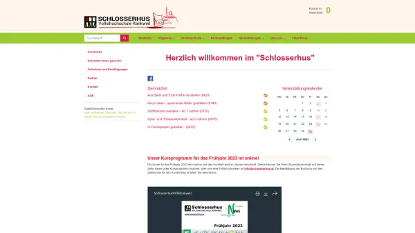 Website Screenshot: Schlosserhus Volkshochschule Rankweil - Schlosserhus - VHS Rankweil: Rankweil VHS - Date: 2023-06-26 10:20:56