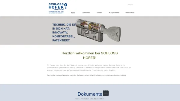 Website Screenshot: Schloß Hofer Gesellschaft m.b.H. Co. sicherheit schlüsselfachgeschäft - SCHLOSS HOFER GMBH + CO KG | Sicherheitstechnik und Schlüsselfachgeschäft - Date: 2023-06-26 10:20:56