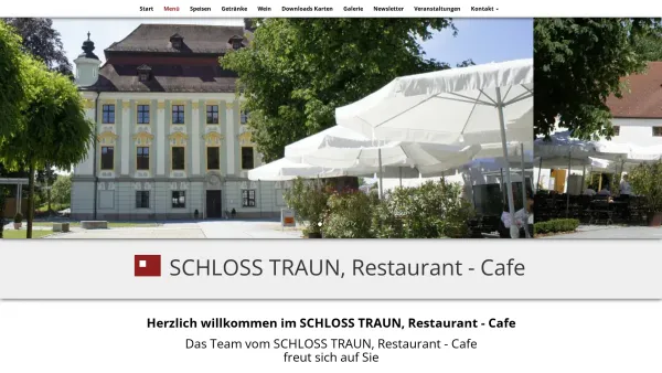 Website Screenshot: Schloss Cafe Restaurant - Start (SCHLOSS TRAUN, Restaurant - Cafe) - Date: 2023-06-26 10:20:56