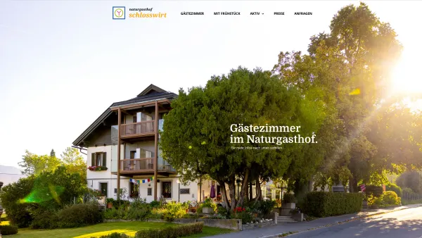 Website Screenshot: Naturgasthof Schlosswirt - Naturgasthof Schlosswirt Ossiach • Zimmer frei - Date: 2023-06-26 10:20:56