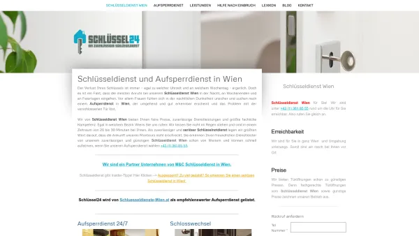 Website Screenshot: Schlüssel24 Wien - Schlüsseldienst und Aufsperrdienst in Wien - Schlüssel24 - Date: 2023-06-15 16:02:34