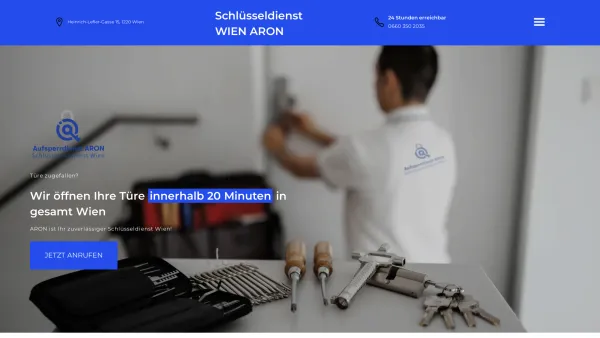 Website Screenshot: Aufsperrdienst ARON Schlüsseldienst Wien - Aufsperrdienst ARON - günstiger Schlüsseldienst Wien | 24h - Date: 2023-06-15 16:02:34