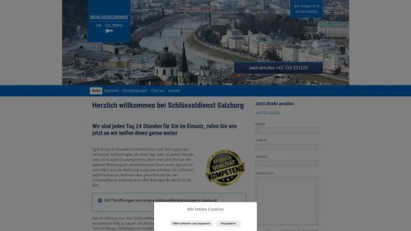 Website Screenshot: 24h Schlüsseldienst Salzburg - 24h Schlüsseldienst Salzburg | Ihr Salzburger Aufsperrdienst - Date: 2023-06-15 16:02:34