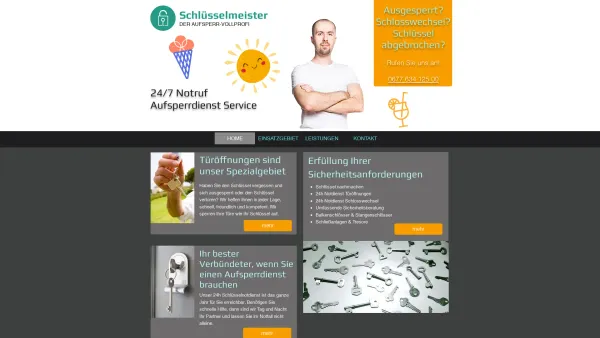Website Screenshot: Schlüsselmeister Aufsperrdienst Schlüsseldienst NÖ Wien Umgebung - Schlüsseldienst NÖ - Schlüsselmeister.at - Date: 2023-06-15 16:02:34