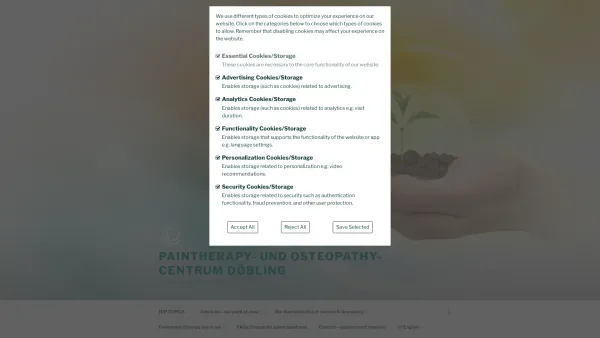 Website Screenshot: SCHMERZ THERAPIE-UND OSTEOPATHIE-ZENTRUM DÖBLING - Pain therapy - Craniosacral Osteopathy, Neurology - Date: 2023-06-14 10:45:03