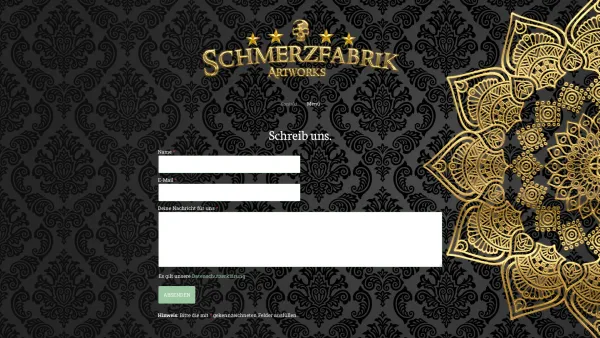 Website Screenshot: SchmerzFabrik Tätowier und Piercingstudio seit 1990 in Tulln a. d. Donau - Schreib uns. - schmerzfabriks Webseite! - Date: 2023-06-26 10:20:56