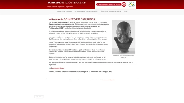 Website Screenshot: Österreichische Schmerz Gesellschaft - Willkommen im SCHMERZNETZ ÖSTERREICH - Date: 2023-06-26 10:20:56