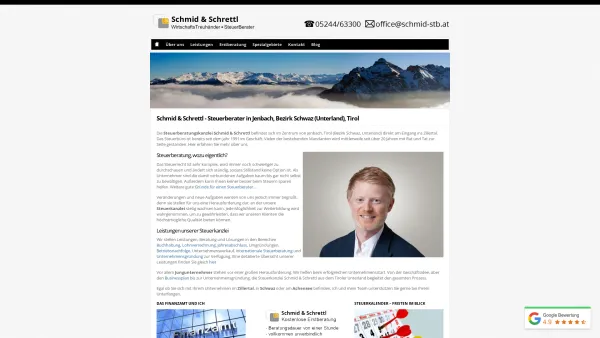 Website Screenshot: Franz Schmid Steuerberater Tirol - Steuerberater Tirol, Schwaz, Unterland, Jenbach › Schmid - Date: 2023-06-26 10:20:56