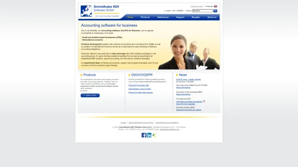 Website Screenshot: Schmidhuber EDV Software - Accounting software - Date: 2023-06-26 10:20:56