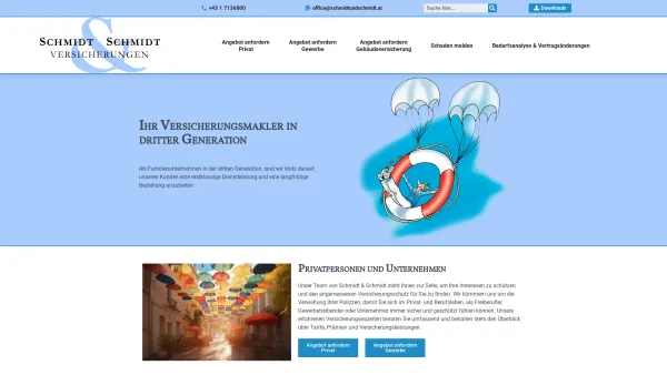 Website Screenshot: Versicherungsmakler Schmidt und Schmidt. - Schmidt & Schmidt Versicherungen in 1030 Wien - Date: 2023-06-26 10:20:59