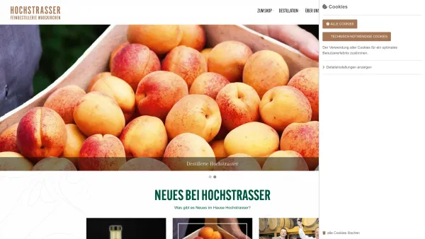 Website Screenshot: Feindestillerie Hochstrasser GmbH & CoKG - Schnäpse aus Österreich | Schnapsbrennerei Steiermark - Destillerie Hochstrasser - Date: 2023-06-26 10:20:59