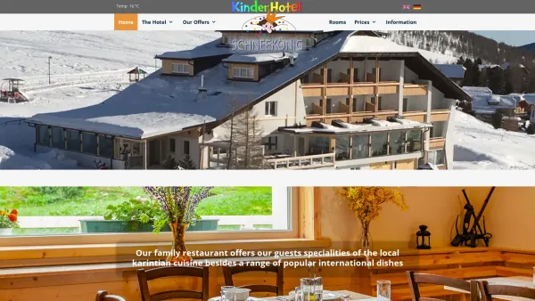 Website Screenshot: Familien und Kinderhotel Schneekoenig auf der Falkert-Alm Region Nockberge - Kinderhotel Schneekönig - Date: 2023-06-26 10:20:59