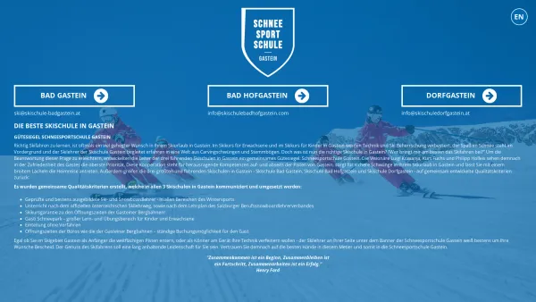 Website Screenshot: Schi u Snowboardschule Bad Hofgastein Schneesportschule www.schneesportgastein.com - Schneesportschule Gastein - Ihre Skischule in Gastein! - Date: 2023-06-26 10:20:59
