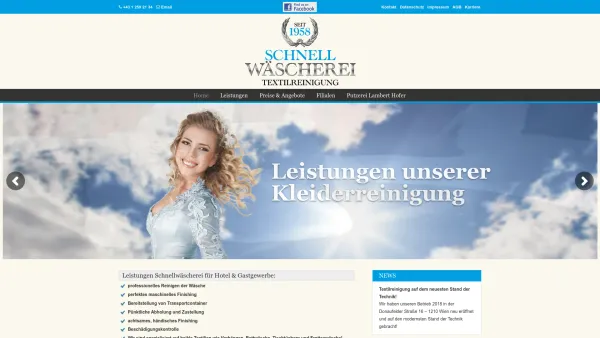 Website Screenshot: Bage Schnellwäscherei Putzerei - Schnellwäscherei Bage GesmbH - Date: 2023-06-26 10:21:01