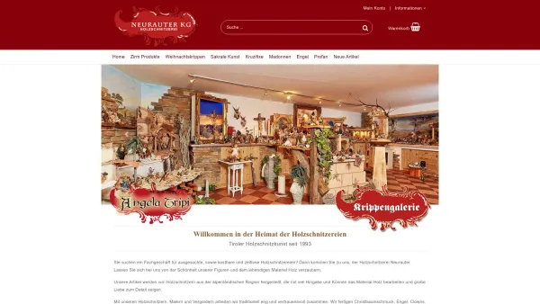 Website Screenshot: Holzschnitzerei u Tischlerei Schnitzerei Neurauter - Krippenfiguren - Holzschnitzereien - Neurauter Online Shop - Date: 2023-06-26 10:21:01