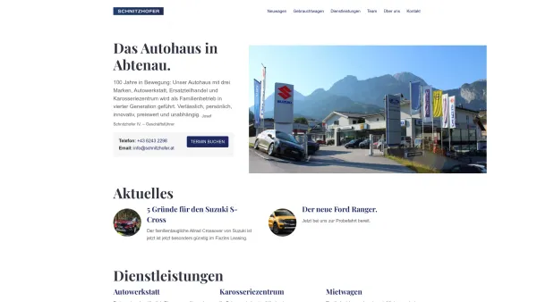 Website Screenshot: Josef Schnitzhofer Autohaus-Landtechnik, Abtenau - Josef Schnitzhofer GmbH - Das Autohaus in Abtenau. - Date: 2023-06-14 10:45:03