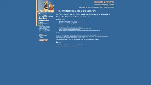 Website Screenshot: Holzschnitzereien Ibounig Kärnten - Holzschnitzereien Ibounig Klagenfurt, Heiligenfiguren, Krippenfiguren - Date: 2023-06-14 10:45:03