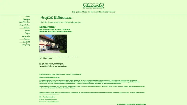 Website Screenshot: Der Schnürerhof die grüne Oase Herzen OÖ - Der Schnürerhof - die grüne Oase im Herzen OÖ - Date: 2023-06-26 10:21:01