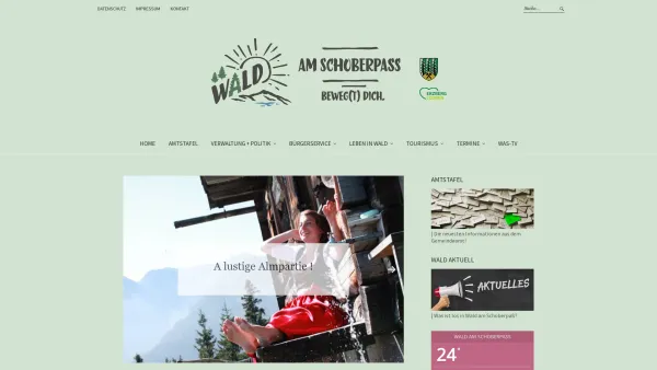 Website Screenshot: Gemeindeamt Wald am Die offizielle Web-Site für Wald am Schoberpass Steiermark Österreich - Herzlich willkommen in Wald am Schoberpaß - Date: 2023-06-26 10:21:01