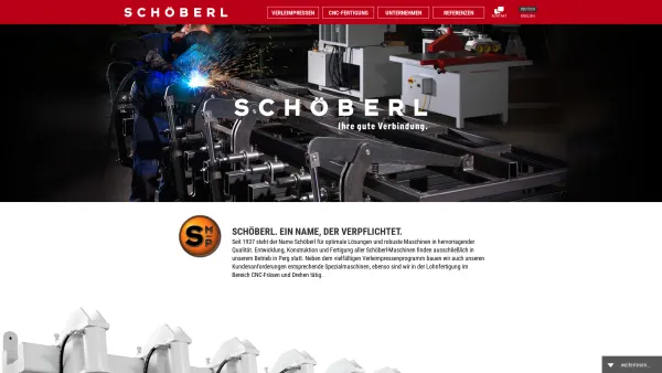 Website Screenshot: Maschinenfabrik Rudolf Schöberl GmbH & Co.KG - Schöberl Verleimpressen - - Date: 2023-06-26 10:21:01
