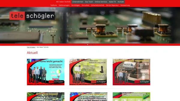Website Screenshot: Heinrich Tele Schögler Startseite - Wir leben Technik - Tele Schögler - Gleisdorf - 03112 5997 - Date: 2023-06-26 10:21:01