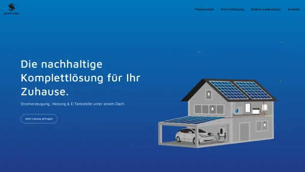 Website Screenshot: Gerald Schön Elektro & Sicherheitstechnik - Nachhaltige Komplettlösungen Gerald Schön - Stromerzeugung, Heizung & E‑Tankstelle unter einem Dach - Date: 2023-06-26 10:21:01