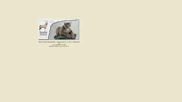 Website Screenshot: Dieter Schön Meisterbetrieb - Tierpräparator Schön - Date: 2023-06-26 10:21:01