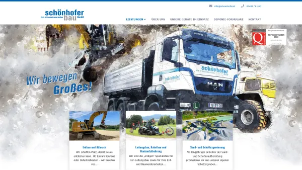 Website Screenshot: Schönhofer GesmbH Erdarbeiten Purgstall - Schönhofer Bau GmbH – Erd- & Baumeisterarbeiten - Date: 2023-06-26 10:21:02