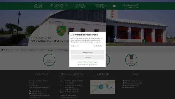 Website Screenshot: Gemeindeamt d Marktgemeinde schoenkirchen-reyersdorf.at - Schönkirchen-Reyersdorf - GEM2GO WEB - Startseite - Date: 2023-06-26 10:21:02