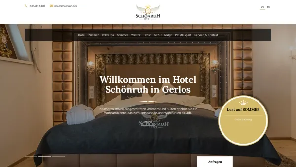 Website Screenshot: Hotel Schönruh**** - Willkommen im Hotel Schönruh**** in Gerlos im Zillertal/Tirol - Date: 2023-06-15 16:02:34