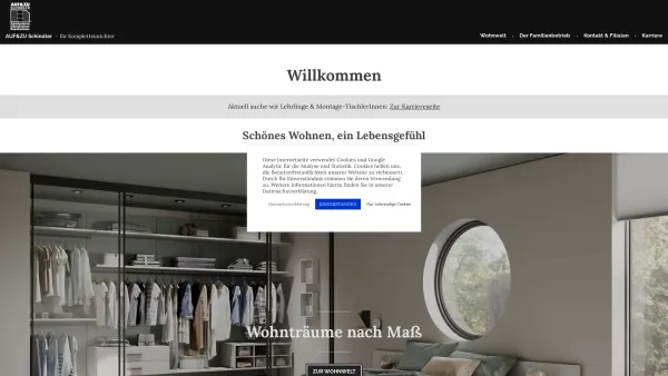 Website Screenshot: Schrankdesign Wolfgang Steiner Cabinet Massmöbel Einbauschränke Schiebetüren Schrank Design Steiner - Willkommen — AUF&ZU Schindler - Date: 2023-06-26 10:21:05