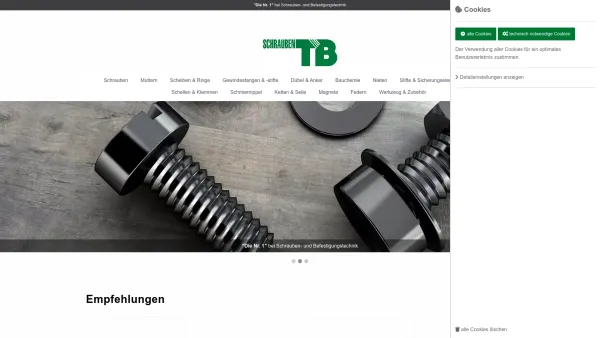 Website Screenshot: Schraubengroßhandel Troger Bacher - index - Date: 2023-06-14 10:45:05