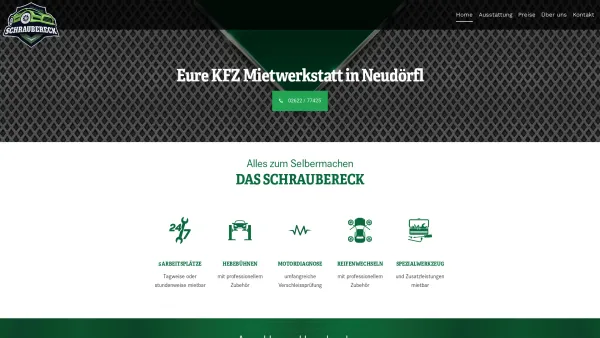 Website Screenshot: Schraubereck Mietwerkstatt - KFZ Werkstattplatz mieten in Neudörfl - Schraubereck Mietwerkstatt - Date: 2023-06-15 16:02:34