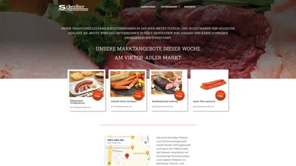 Website Screenshot: Schreiber Fleisch u Wurstwaren GesmbH - Marktstand - Schreiber - Date: 2023-06-26 10:21:05