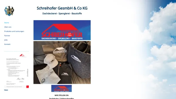 Website Screenshot: Schreihofer Website - Dachdeckerei und Spenglerei - Schreihofer GesmbH & Co KG - Date: 2023-06-26 10:21:05