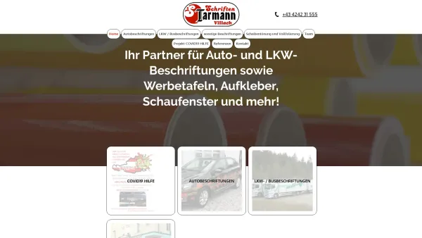 Website Screenshot: Peter Schriften Tarmann - Beschriftungen Villach - Schriften Tarmann Villach - Date: 2023-06-26 10:21:05