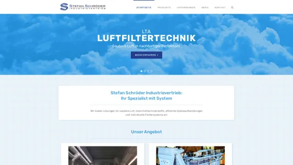 Website Screenshot: Stefan Schröder Industrievertrieb Österreich - Ölnebelabsaugung, Filtertechnik, Späneaufbereitung - Schröder IV - Date: 2023-06-26 10:26:43