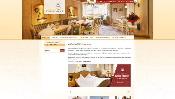 Website Screenshot: Alpin-Hotel Schrofenblick - Hotel and accommodation in Mayrhofen - Hotel Mayrhofen Schrofenblick - Date: 2023-06-26 10:21:05