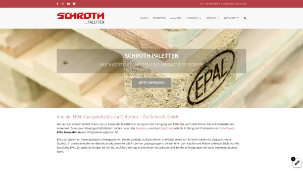 Website Screenshot: Palettenhandel Schroth Paletten Europaletten Düsseldorferpaletten Chemiepaletten - Paletten vom Fachmann - Schroth Paletten Deutschland - Date: 2023-06-26 10:21:05