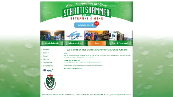 Website Screenshot: Schrottshammer Getränke GMBH. - Schrottshammer Getränke GmbH | Wir ... bringen Ihre Getränke! | Startseite - Date: 2023-06-26 10:21:03